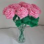 Handmade Origami Crinkle Paper Roses 12 Pink