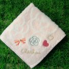Clathas Pink Rose, Heart& Ribbon Handkerchief