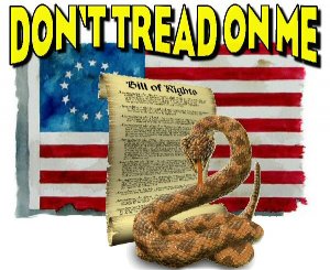 Don't tread on me 3! WHITE Tee Adult MEDIUM