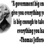 Thomas Jefferson BIG GOV quote ASH GRAY Tee Adult XL