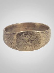 Authentic Medieval Mans Ring Jewelry C.13th-15th Century Size 6 (18.9mm)(BRR503)