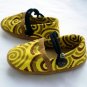 Funky colourful childrens shoes for boys or girls. Yellow and brown. Baby toddler small size