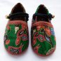 Funky colourful childrens shoes for boys or girls. Green and mixed colours. Baby toddler small size
