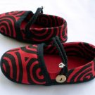 Funky colourful toddler childrens shoes for boys or girls. Red and black. Large size