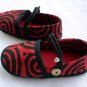 Funky colourful toddler childrens shoes for boys or girls. Red and black. Large size