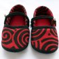 Funky colourful toddler childrens shoes for boys or girls. Red and black. Large size