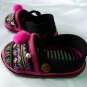 Funky colourful childrens shoes. Black and pink. Toddler medium size