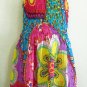 Funky summer sun dress. Adjustable size. Colorful toddler girls children's clothing.