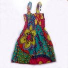 Funky summer sun dress. Adjustable size. Colorful toddler girls children's clothing.