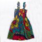 Funky summer sun dress. Adjustable size. Colorful toddler girls children's clothing.
