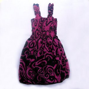 Funky pink summer sun dress. Adjustable size. Colorful toddler girls children's clothing.