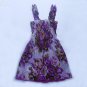 Funky purple flower summer sun dress. Adjustable size. Colorful toddler girls children's clothing.