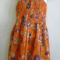 Funky orange summer sun dress. Adjustable size. Colorful toddler girls children's clothing.