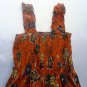 Funky orange summer sun dress. Adjustable size. Colorful toddler girls children's clothing.