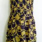 Funky yellow & brown summer sun dress. Colorful toddler girls children's clothing. Adjustable size.