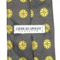 Giorgio Armani Black Gold Wheels Design Mens Necktie Tie