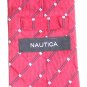 Nautica Red with White Dots Lines Design Mens Necktie Tie