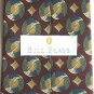 Bill Blass Burgundy Gray Yellow Black Geometric Design 100% Silk Necktie