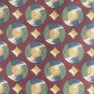 Bill Blass Burgundy Gray Yellow Black Geometric Design 100% Silk Necktie