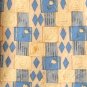 Van Heusen Yellow Gray Blue Geometric Design 100% Silk Necktie