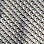 Van Heusen Beige Brown Blue Geometric Design 100% Silk Mens Necktie