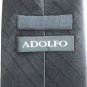 Adolfo Red Gray Black 100% Silk Necktie Tie