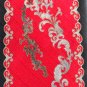 Adolfo Red Gray Black 100% Silk Necktie Tie