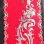 Adolfo Red Gray Black 100% Silk Necktie Tie