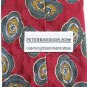 Peterborough Row Bloomingdale's Red Green Design 100% Silk Necktie Tie