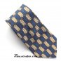 Bill Blass Blue Beige Red Geometric Design 100% Silk Necktie Tie