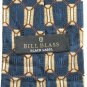 Bill Blass Blue Beige Red Geometric Design 100% Silk Necktie Tie