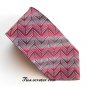 Stafford Modern Red Gray Geometric design Mens 100% Silk Necktie Tie