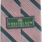 Embassy Row Navy Blue Striped Design 100% Silk mens necktie