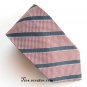 Embassy Row Navy Blue Striped Design 100% Silk mens necktie
