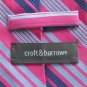 Croft & Barrow Pink Blue Silver Striped Design Mens 100% Silk Necktie Tie