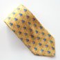 Geoffrey Beene Yellow Blue Flowers Design 100% Silk Necktie Tie