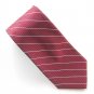 Burgundy Red Herringbone Striped Design Croft & Barrow 100% Silk Necktie Tie