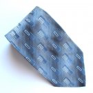 Pronto Uomo Black Silver Blue Design 100% Silk Mens Necktie Tie
