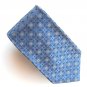 Murano Blue Silver Design Mens 100% Silk Necktie Tie