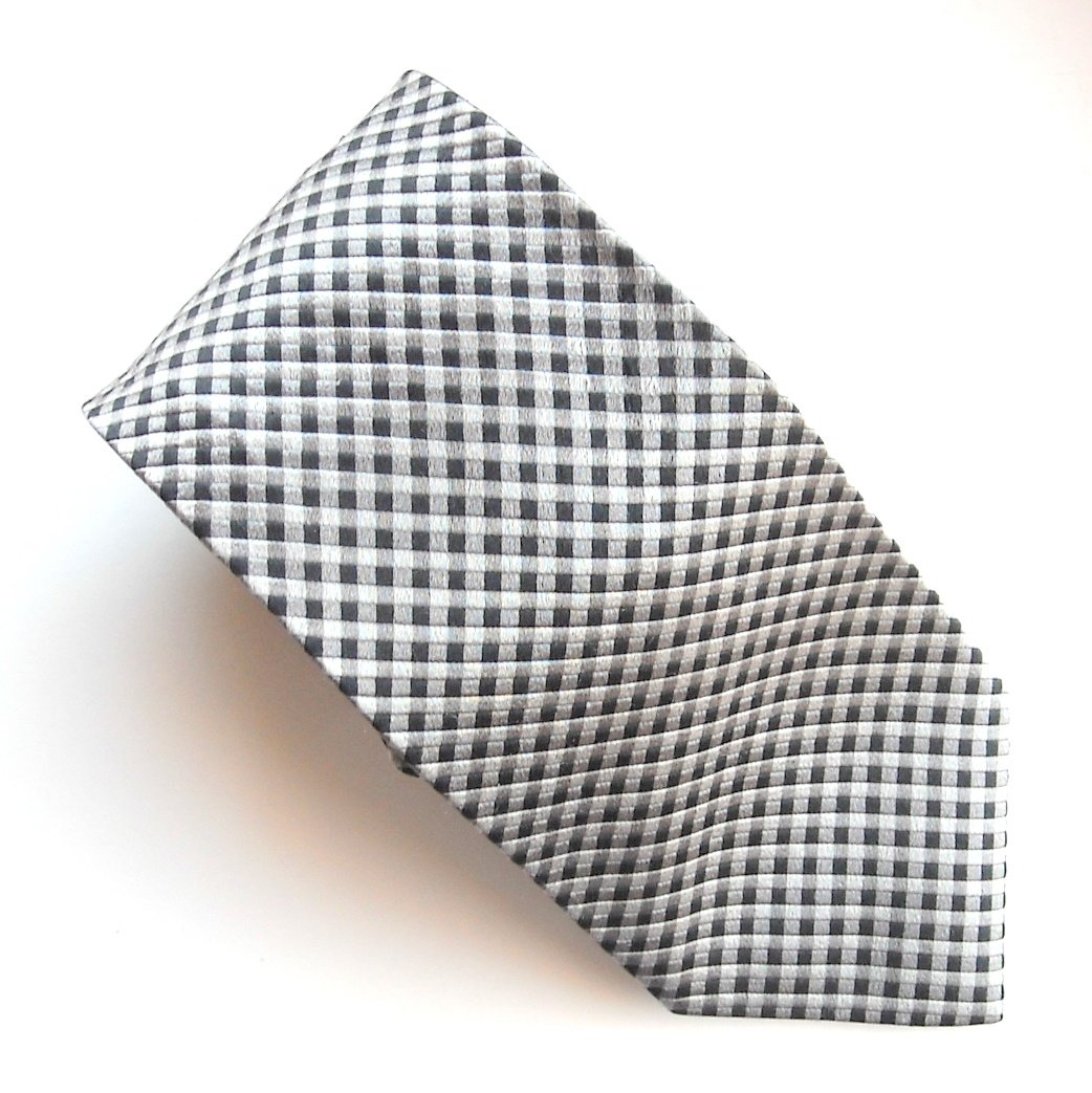 Todays Man Italy Black Silver Design Silk mens necktie tie