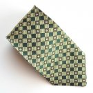 Venanzi Modern Green Silver Gray Geometric design mens 100% Silk necktie tie