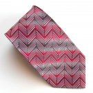 Stafford Modern Red Gray Geometric design Mens 100% Silk Necktie Tie