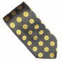 Giorgio Armani Black Gold Wheels Design Mens Necktie Tie