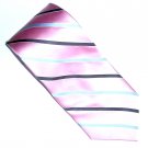 Nautica Pink and Silver Striped Design Mens Necktie Tie