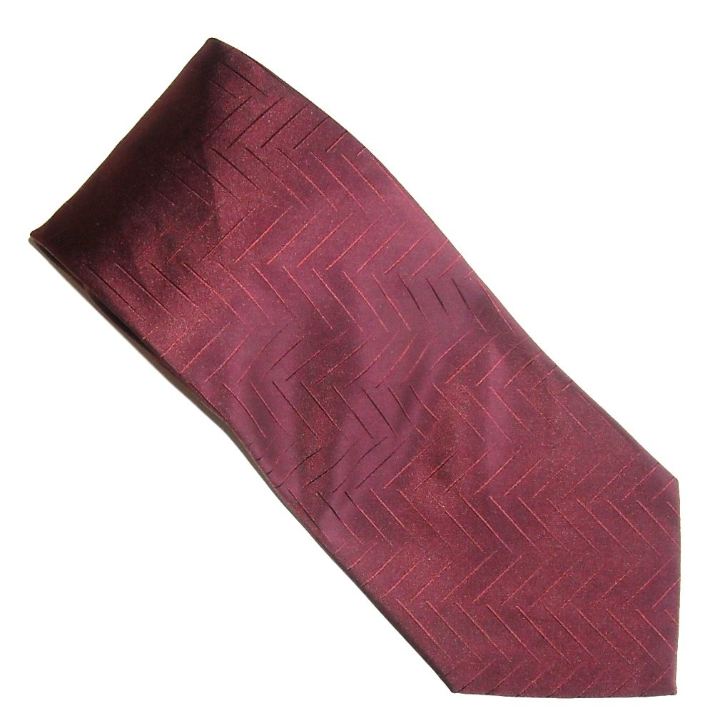 Claiborne Handmade Cardinal Red With Design 100% Silk Necktie Tie