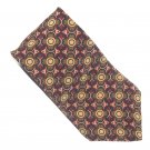 Bill Blass Burgundy Navy Blue Red Yellow Geometric Design Silk Necktie