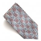 Claiborne Navy Blue Burgundy Beige Geometric Design mens 100% Silk necktie tie