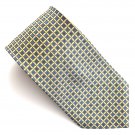 Valerio Garati Navy Blue Boxes Golden Lines Geometric Design Silk Necktie Tie