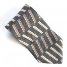 Como Collezione Black Brown Beige Colors Art Deco Design Silk Necktie Tie