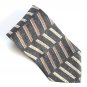 Como Collezione Black Brown Beige Colors Art Deco Design Silk Necktie Tie